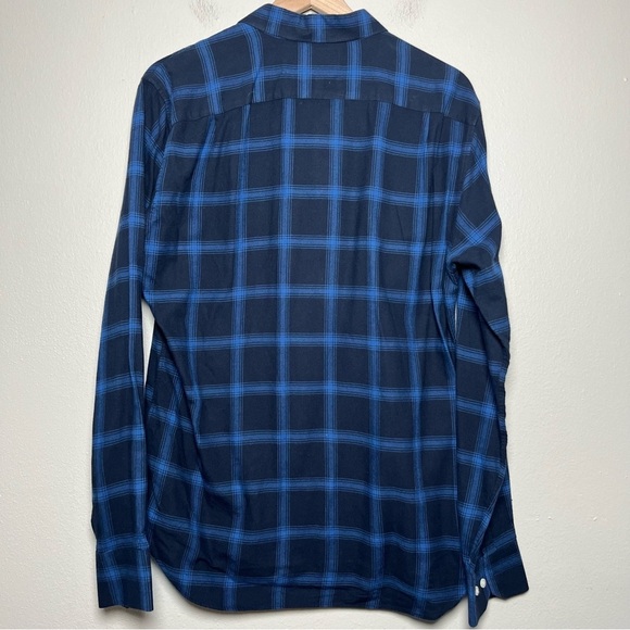 Bonobos Men Button Down Shirt Medium Blue Black Plaid Slim Fit Cotton Flannel - Picture 2 of 9